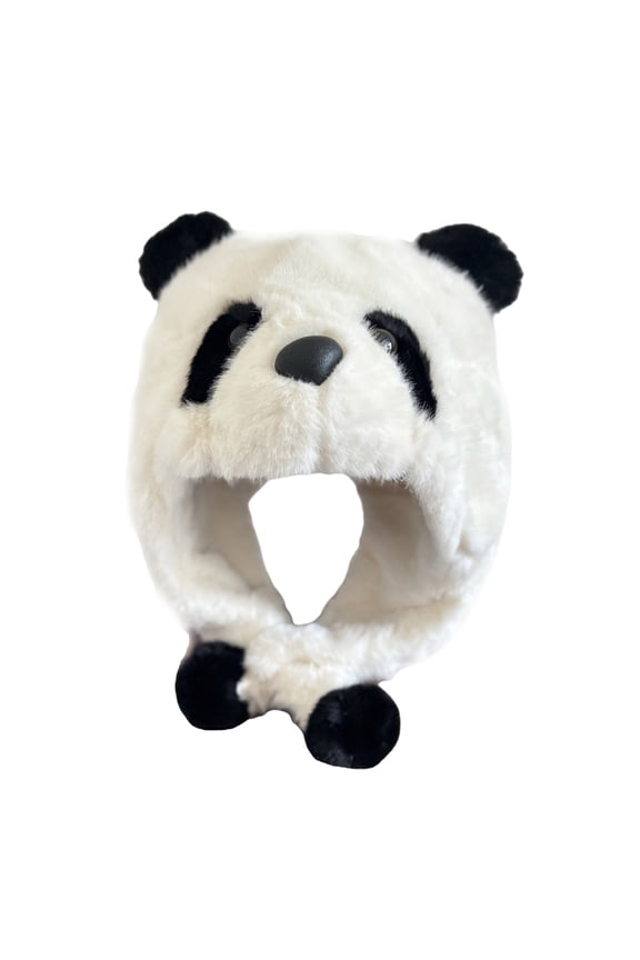 Lovely Plush Panda Hat with Warm Earflap Female Kids Winter Activity Ski Hat Pullover Hat Ear Protective Trapper Hat