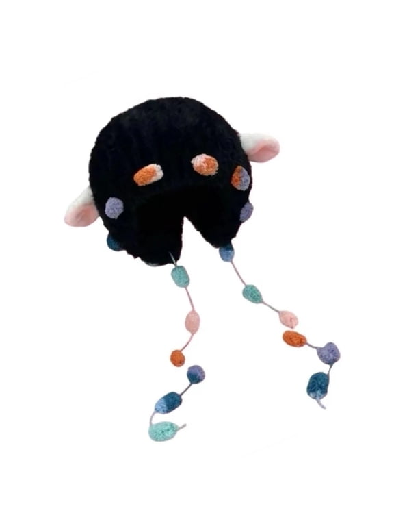 Lovely Plush Sheep Ear Hat with Warm Earflap Winter Activity Hat for Women Girl Pullover Hat Ear Protective Trapper Hat