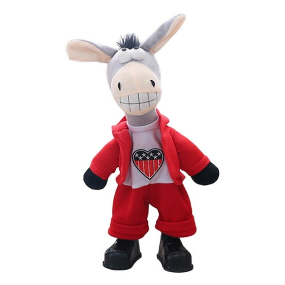 Lovely Plush Swing Dancing Singing Doll Animated Toys Bookshelf Table Top Ornament Kids Birthday Gift Party Favors Red
