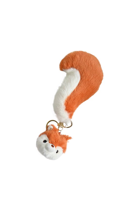 Lovely Plush Tail Keychain With Big Tail Decorative Pendant Keyring For Backpack Purse Car Key Ornament