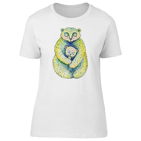 Lovely Polar Bear Mom And Baby T-Shirt Women -Image by Shutterstock, Female Medium