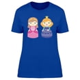 thumbnail image 1 of Lovely Princess & Queen Cartoon T-Shirt Women -Image by Shutterstock, Female Medium, 1 of 2