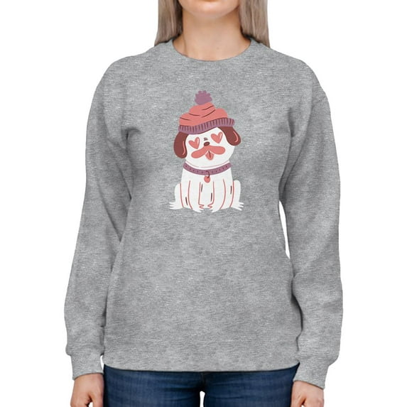 Lovely Pug Sweatshirt Women -Smartprints Designs, Female XX-Large