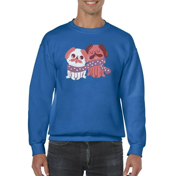 Lovely Pugs Sweatshirt Men -Smartprints Designs, Male Small