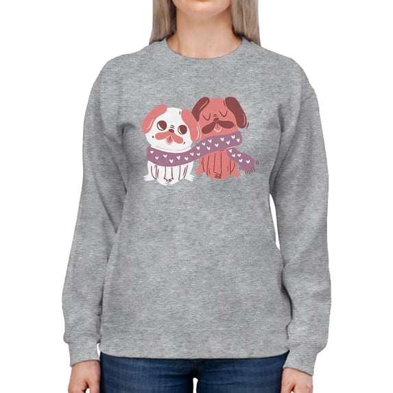 Lovely Pugs Sweatshirt Women -Smartprints Designs, Female XX-Large