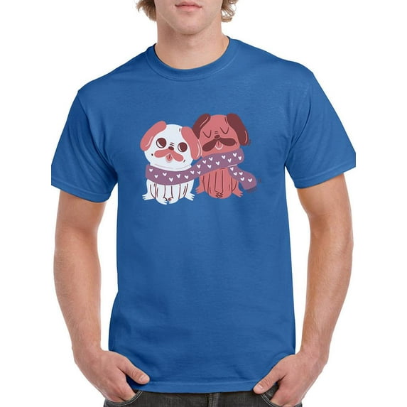 Lovely Pugs T-Shirt Men -Smartprints Designs, Male 4X-Large