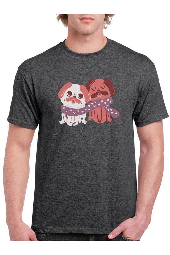 Lovely Pugs T-Shirt Men -Smartprints Designs, Male Small