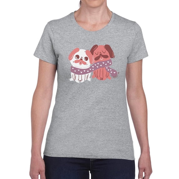 Lovely Pugs T-Shirt Women -Smartprints Designs, Female Large