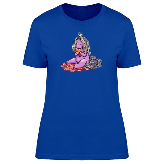 Lovely Purple Colorful Unicorn T-Shirt Women -Image by Shutterstock, Female Small