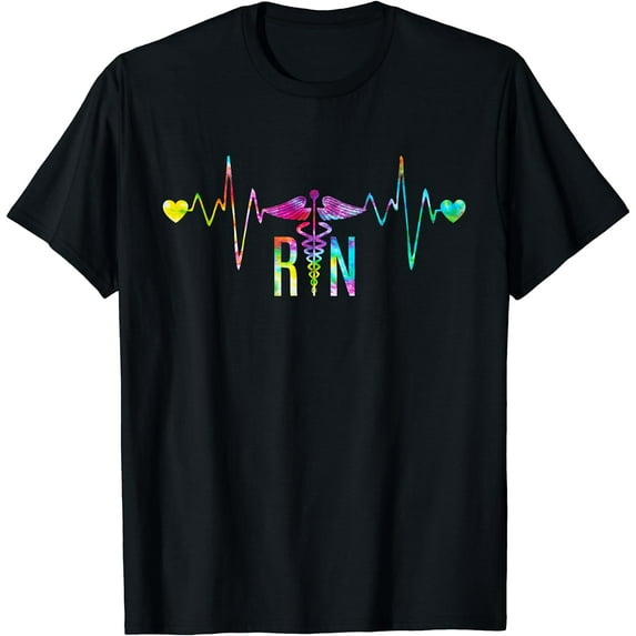 Lovely RN Registered Nurse Tie Dye - Nurse Tshirts for Women T-Shirt Black 3X-Large