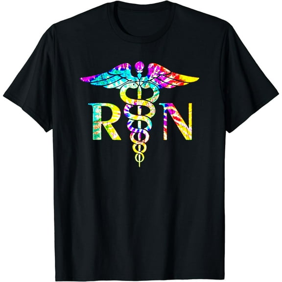Lovely RN Registered Nurse Tie Dye T-Shirt