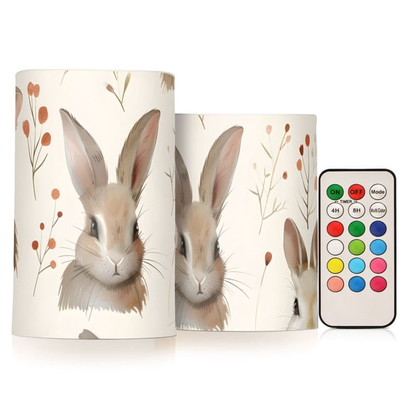 Lovely Rabbit Flameless Candles&nbsp;LED Lights Battery Operated Candles with Remote and Timers Flicker Lights Votive Set of 2