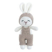 Lovely Rabbit Rattle Babies Soft Handmade Toy for Children Appease Sleeping Crochet Handheld Toy for Infants Gift