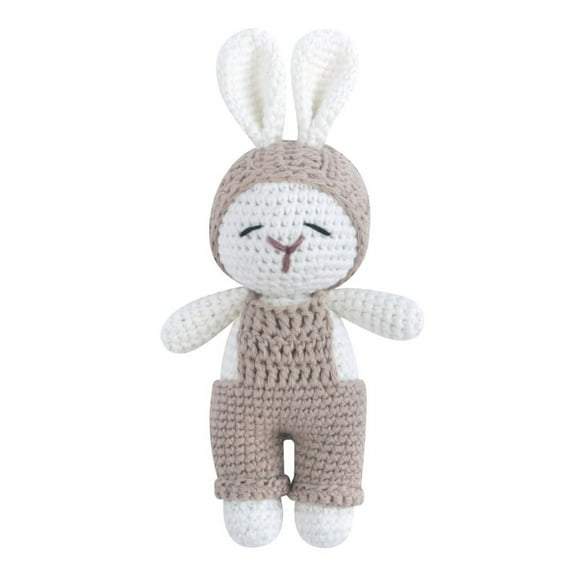 Lovely Rabbit Rattle Babies Soft Handmade Toy for Children Appease Sleeping Crochet Handheld Toy for Infants Gift