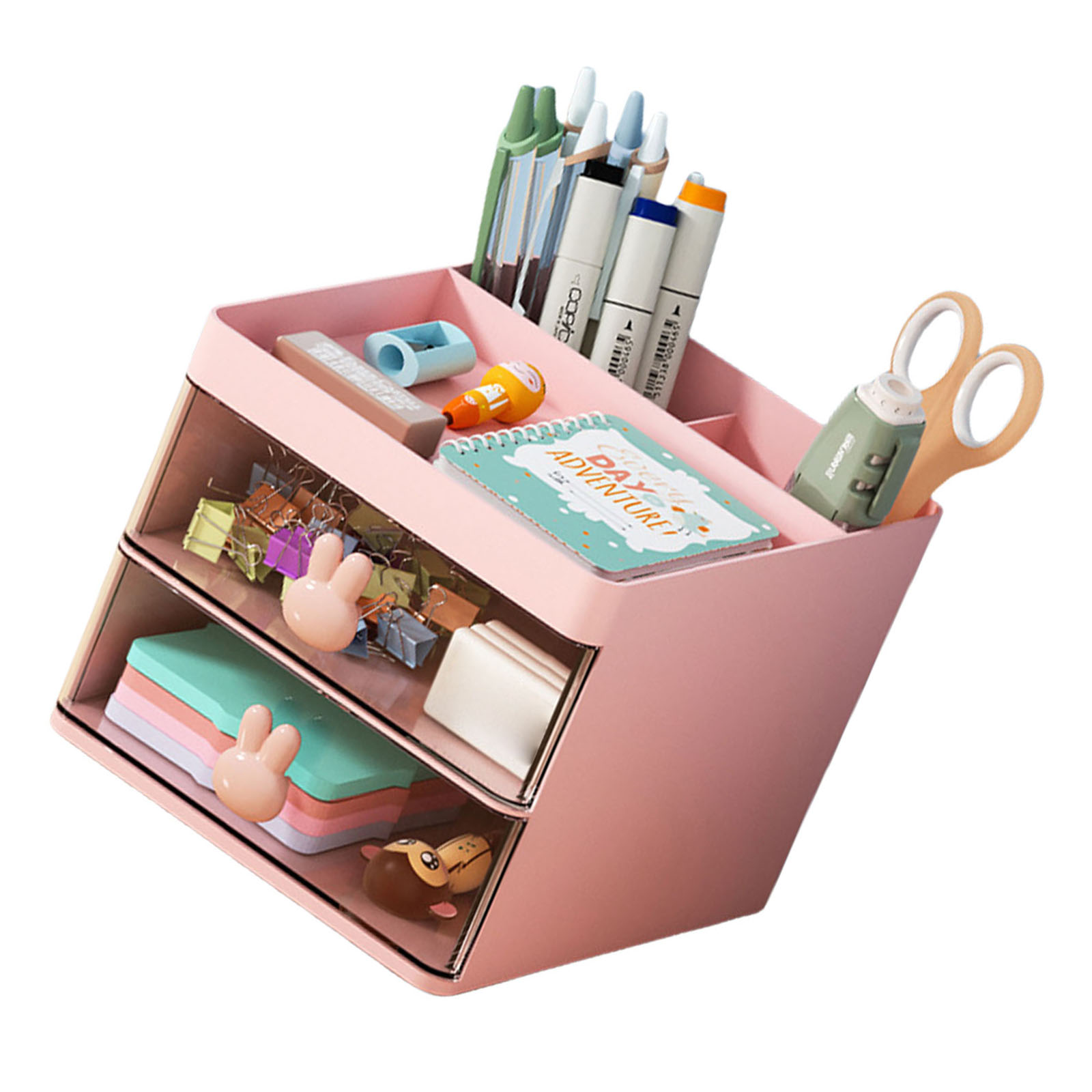 Lovely Rabbits Handle Desk Organizers With Clear Drawers Neat ...
