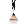 thumbnail image 1 of Lovely Rainbow Gay Marriage LGBT Silver Pewter Charm Necklace Pendant Jewelry With Cotton Cord, 1 of 1