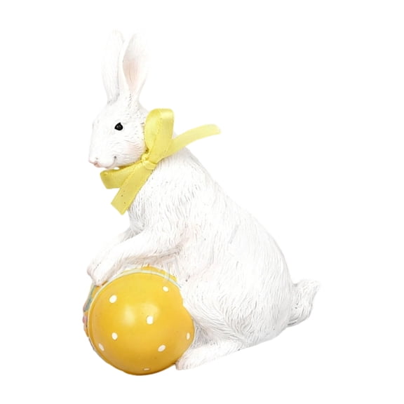 Lovely Resin Rabbits Statue Spring Rabbits Figurine Indoor Easter Decorations Decorative Ornament for Table Centerpieces