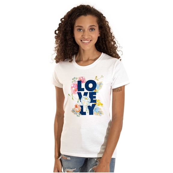 Lovely Roses Floral Cute Romantic Womens Slim Fit Graphic Tee Brisco Brands L