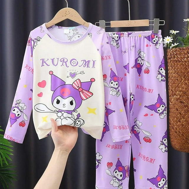 Lovely Sanrio Children Pajamas Set Kawaii Cartoon Kuromi Cinnamoroll My ...