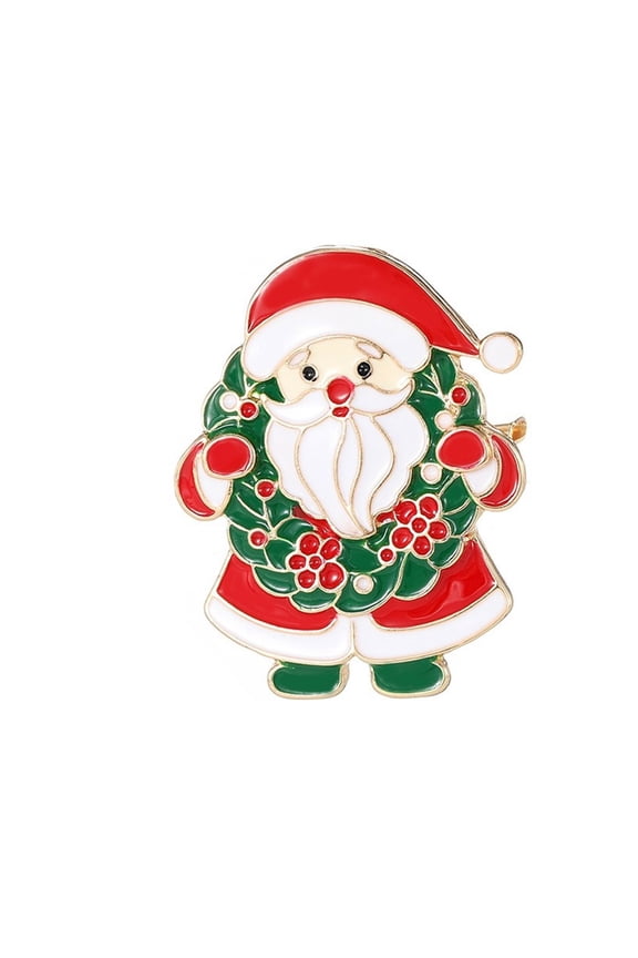 Lovely Santa Christmas Pin Sturdy Metal Brooch For Party Outfits Accessories Holiday Gifts Or Everyday Wear