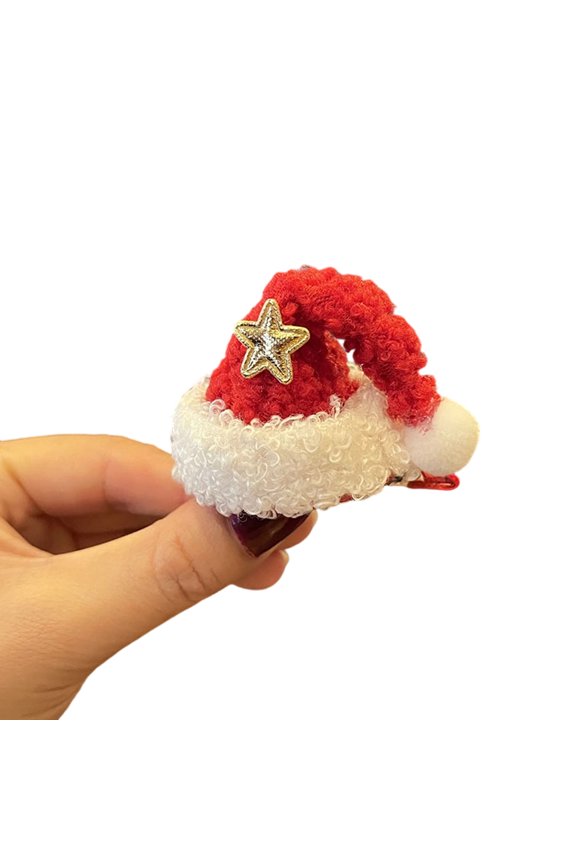 Lovely Santa Hats Hair Clip Hair Styling Accessory Barrette For Festival Holiday Celebrations Women Girl Headwear