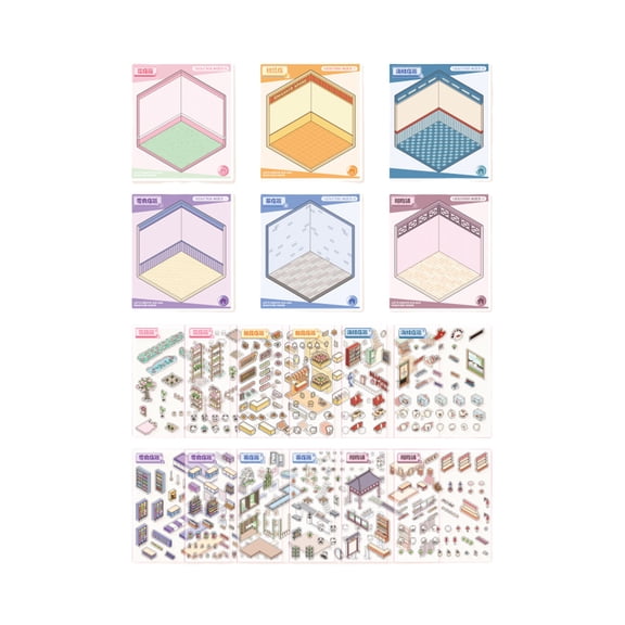 Lovely Scene Sticker 3D Landscape Sticker Book Aesthetic Sticker Stereoscopic Cabin Sticker Book for Kids Adults