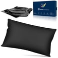 thumbnail image 1 of My Lovely Silk Pure 6A Silk Pillowcase (BLACK) - 51 x 92 cm King size, Natural Silk Pillow Case For Hair and Skin, Hypoallergenic and Breathable Silk Pillow Cases For Women, Double Sided 22 Momme Silk, 1 of 4