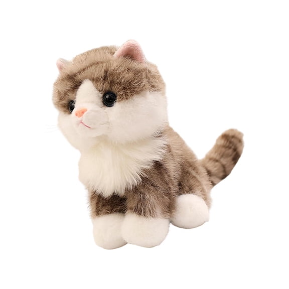 Lovely Simulation Cats Plush Toy with Sitting Pose for Children Room Decoration Cuddle Companion Friend for Kids Comfort