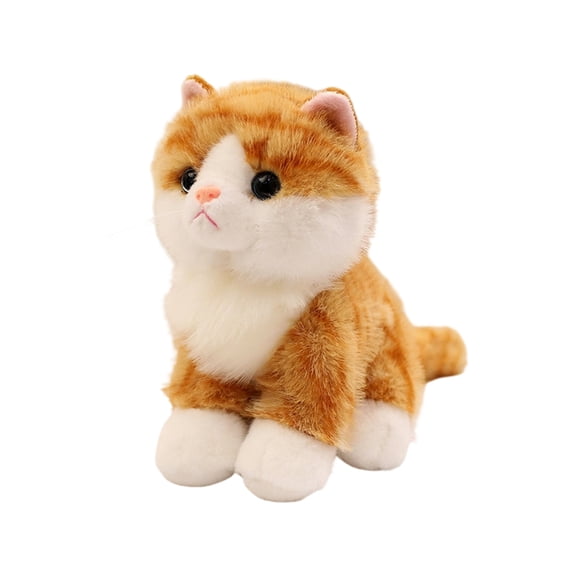 Lovely Simulation Cats Plush Toy with Sitting Pose for Room Decoration Cuddle Companion Friend for Comfort
