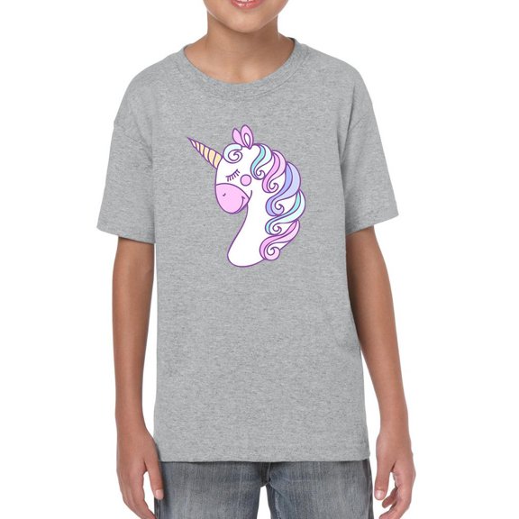 Lovely Sleepy Unicorn Face T-Shirt Juniors -Image by Shutterstock,  x-Large