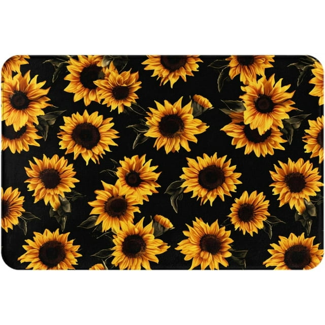 Lovely Sunflowers Entrance Door Mat, Soft Kitchen Rugs Outdoor