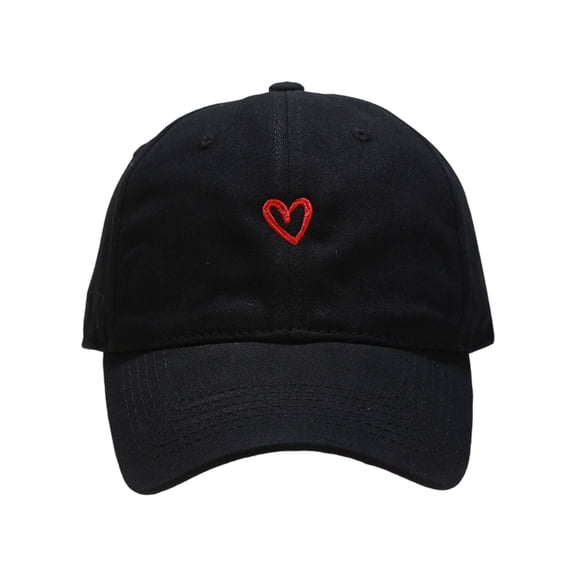 Lovely Sweet Heart Embroidery Baseball Cap For Women Teens Adjustable Sun Protective Snapbacks for Outdoor Activity