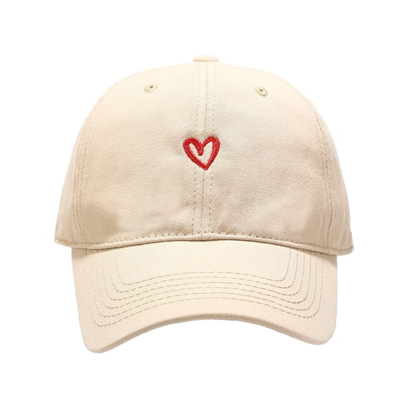 Lovely Sweet Heart Embroidery Baseball Cap For Women Teens Adjustable Sun Protective Snapbacks for Outdoor Activity
