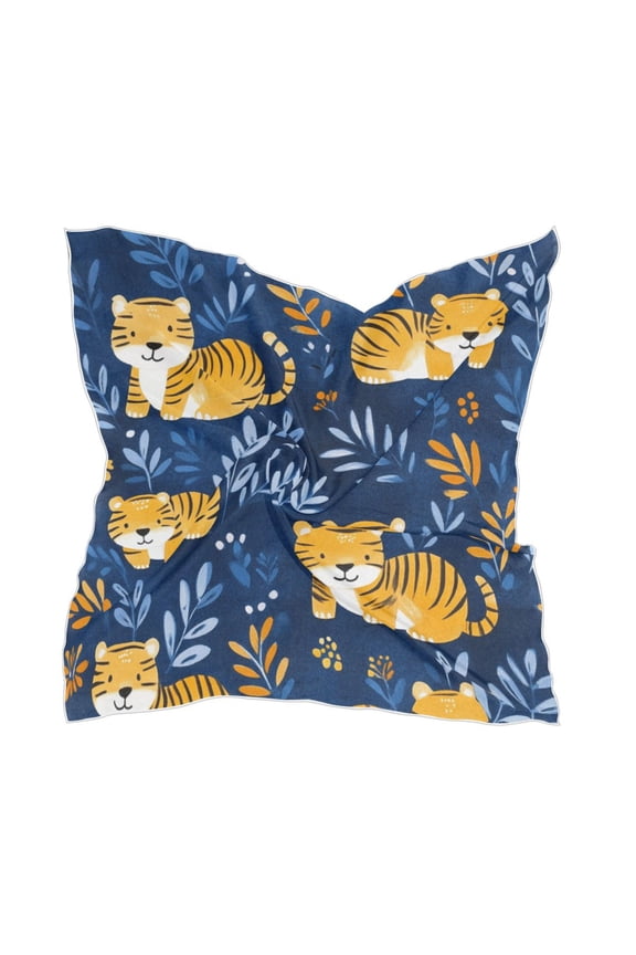 Lovely Tiger Square Silk Scarf, 23.6223.62in Polyester Simulated Silk Satin Scarf Tops for Women Head Wraps Shirt Bandana Curly Hair Tie Headband Headscarf