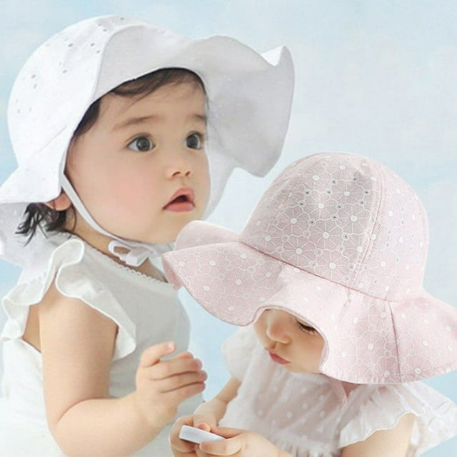 Lovely Toddler Infant Baby Girl Summer Wide Brim Sun Protection Beach Cotton Hat