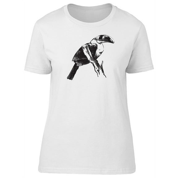 Lovely Toucan Grunge Sketch T-Shirt Women -Image by Shutterstock, Female Large