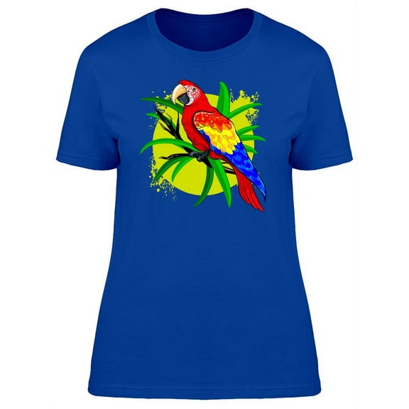 Lovely Tropical Ara Macaw Doodle T-Shirt Women -Image by Shutterstock, Female Medium