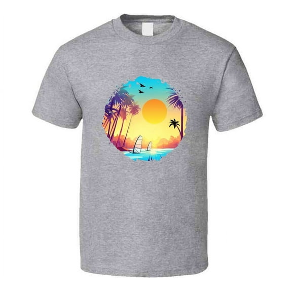 Lovely Tropical Beach Tee Novelty Tropical Tshirt Summertime Lover T Shirt