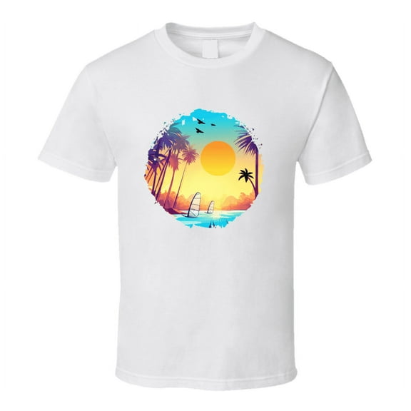 Lovely Tropical Beach Tee Novelty Tropical Tshirt Summertime Lover T Shirt