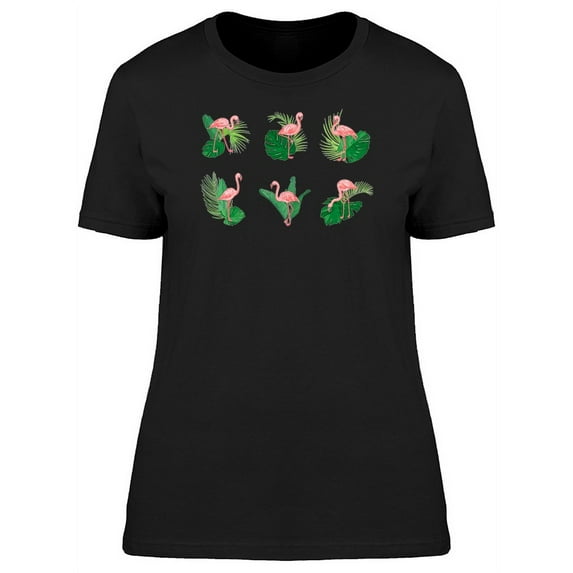 Lovely Tropical Flamingos T-Shirt Women -Image by Shutterstock, Female XX-Large