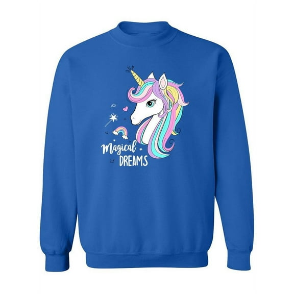Lovely Unicorn Head And Quote Sweatshirt Women -Image by Shutterstock, Female x-Large