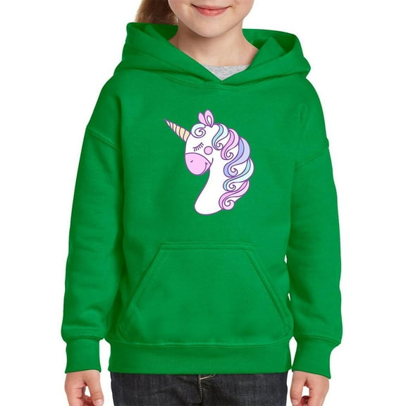 Lovely Unicorn Portrait Peaceful Hoodie Juniors -Image by Shutterstock,  x-Large