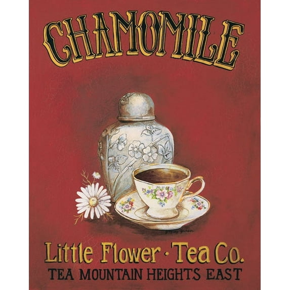 Lovely, Vintage Chamomile Tea and Teacup Ad; One 8X10 Poster Print