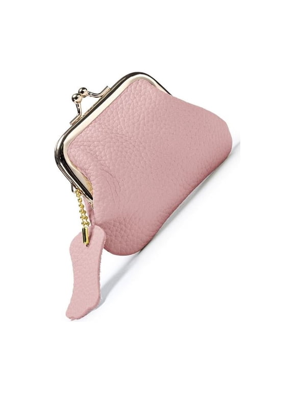 Lovely Wallets Change Purse with Kiss Lock Key Bag1eatherCoin Purse for Woman