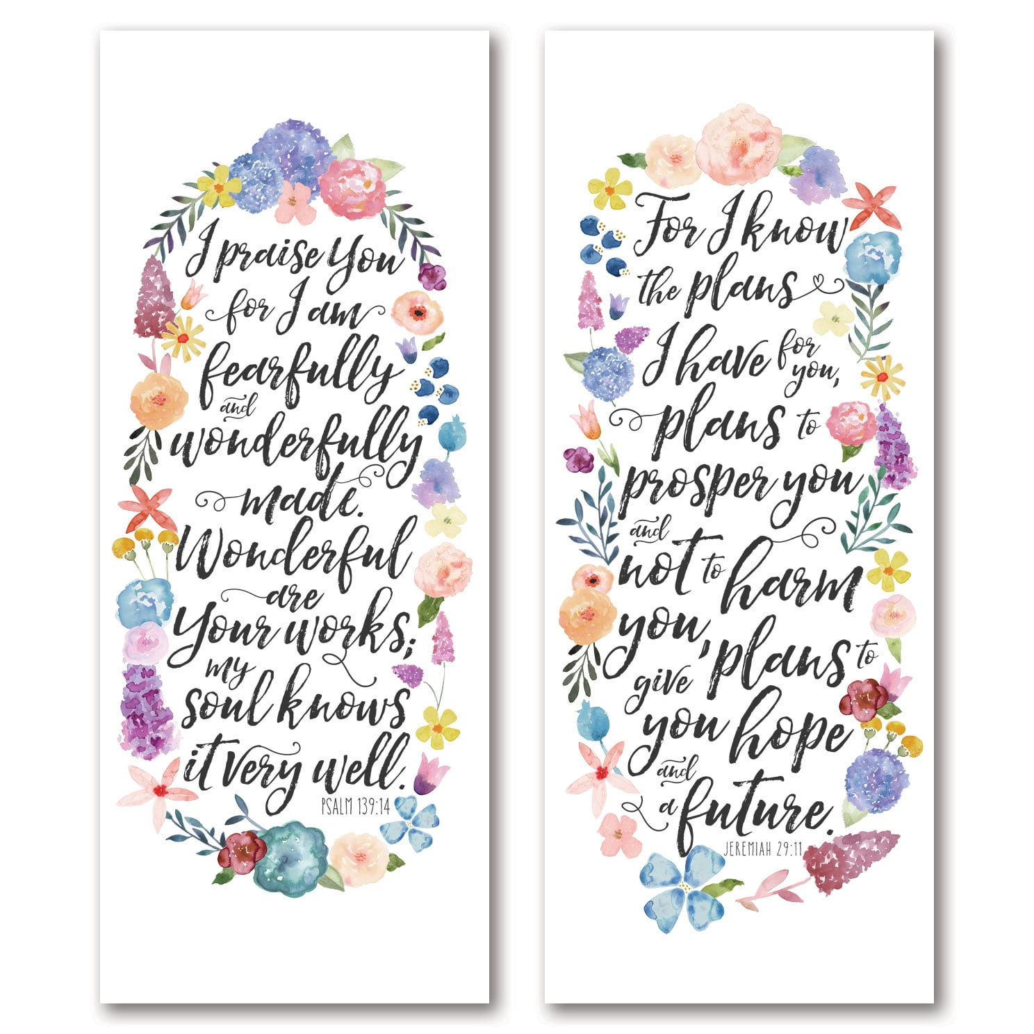 Lovely Watercolor-Style Bible Verse Jeremiah 29:11 and Psalm