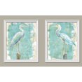 thumbnail image 1 of Lovely Watercolor-Style Coastal Egret Bird Prints by Sue Schlabach; Two 11x14in White Framed Prints; Ready to hang!, 1 of 1