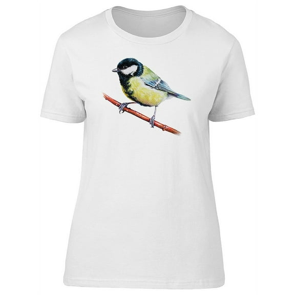Lovely Watercolor Tit Bird T-Shirt Women -Image by Shutterstock, Female x-Large