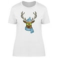 thumbnail image 1 of Lovely Winter Reindeer Cartoon T-Shirt Women -Image by Shutterstock, Female Medium, 1 of 2