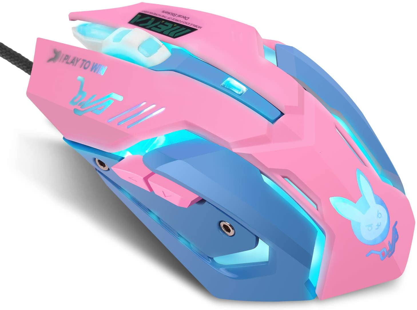 Lovely Wired USB Computer Mouse,7 Colors Backlit,Silent Buttons,3200 DPI,for MacBook,Computer PC,Laptop