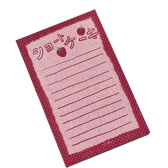 Lovely Writing Pad Simple Note Pad Strawberry Sticky Note Memo Pad for Office